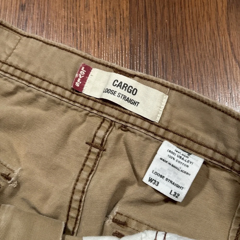 Levi's Workwear VTG Y2K Loose Straight Cargo Pants Men's 34x31 Beige, Skater